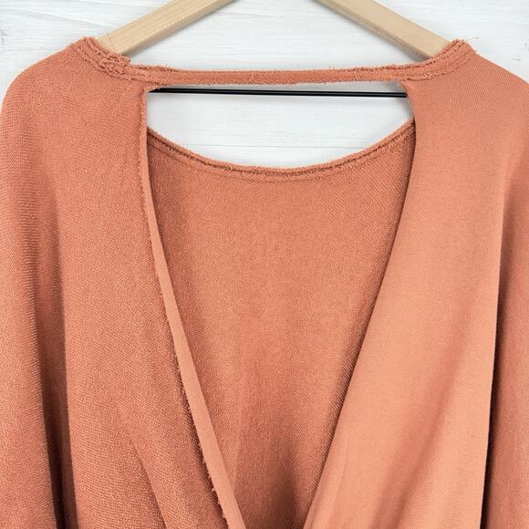 Aerie Weekend Pretty Open Back Sweatshirt M Twilight Terry Oversized Beach - Picture 8 of 16